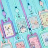 Cute silicone card holder for students, cartoon bus meal card protective cover, high-looking lanyard, transparent campus card wholesale