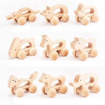Soothing baby animal log inertia cartoon stroller animal cute shape hand held car educational toy