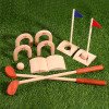 Children's wooden simulation golf set toy croquet sports indoor sports fitness parent-child interactive game