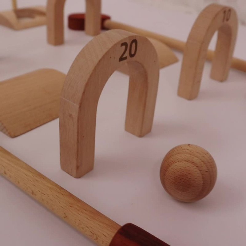 Children's wooden simulation golf set toy croquet sports indoor sports fitness parent-child interactive game