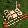 Children's wooden simulation golf set toy croquet sports indoor sports fitness parent-child interactive game
