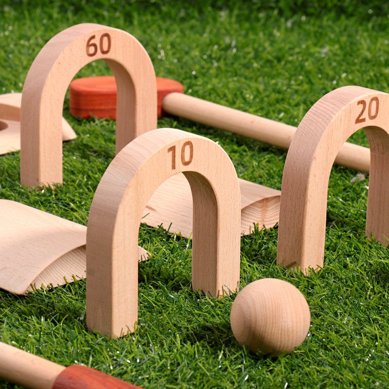 Children's wooden simulation golf set toy croquet sports indoor sports fitness parent-child interactive game