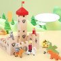 Children's early education pocket castle creative three-dimensional building blocks logical thinking building model wooden toys