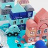 Wooden children's baby 133 barreled city building block toys boys and girls early education shape recognition wooden toys