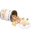 Early education for young children 110 capsules in a barrel with numbers, letters, fruits, pinyin, cognitive puzzle, log building wooden toys