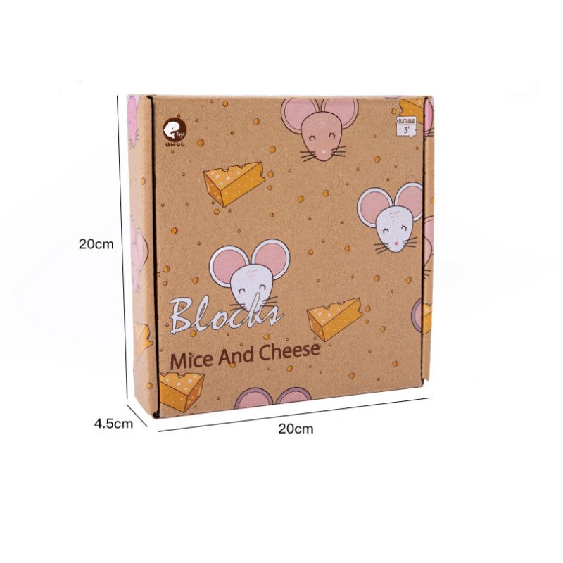 Children's early education mouse cheese stacking high battle balance hand-eye coordination fun stacking blocks educational toy