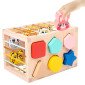 Young children's wooden Cesele shape animal matching color cognitive puzzle hand-eye coordination early education building block toys