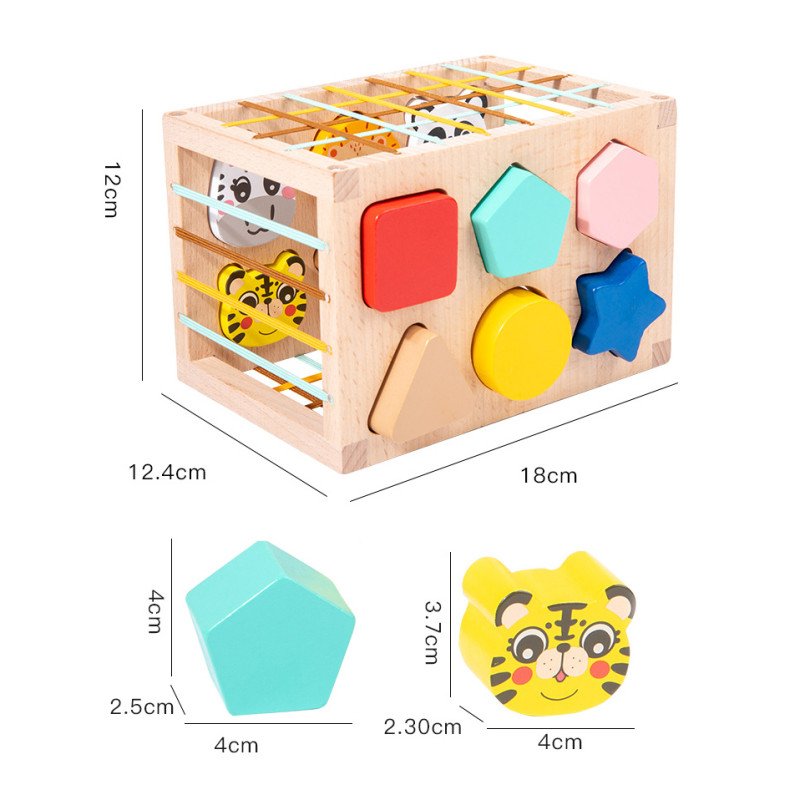 Young children's wooden Cesele shape animal matching color cognitive puzzle hand-eye coordination early education building block toys