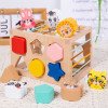 Young children's wooden Cesele shape animal matching color cognitive puzzle hand-eye coordination early education building block toys