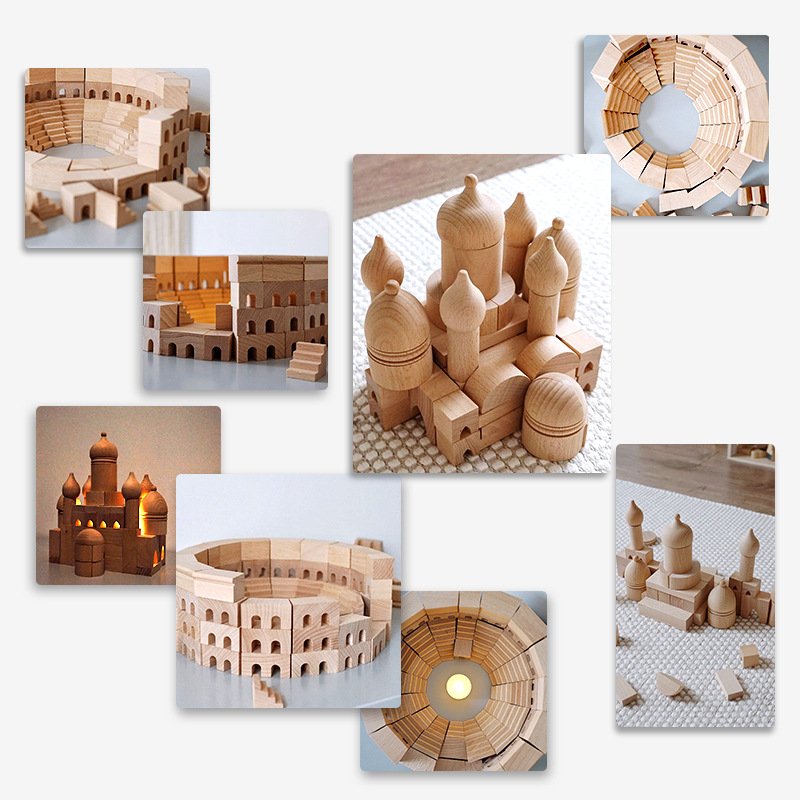 Children's large particle European ancient Roman architectural castle decompression building creative model building blocks building toys