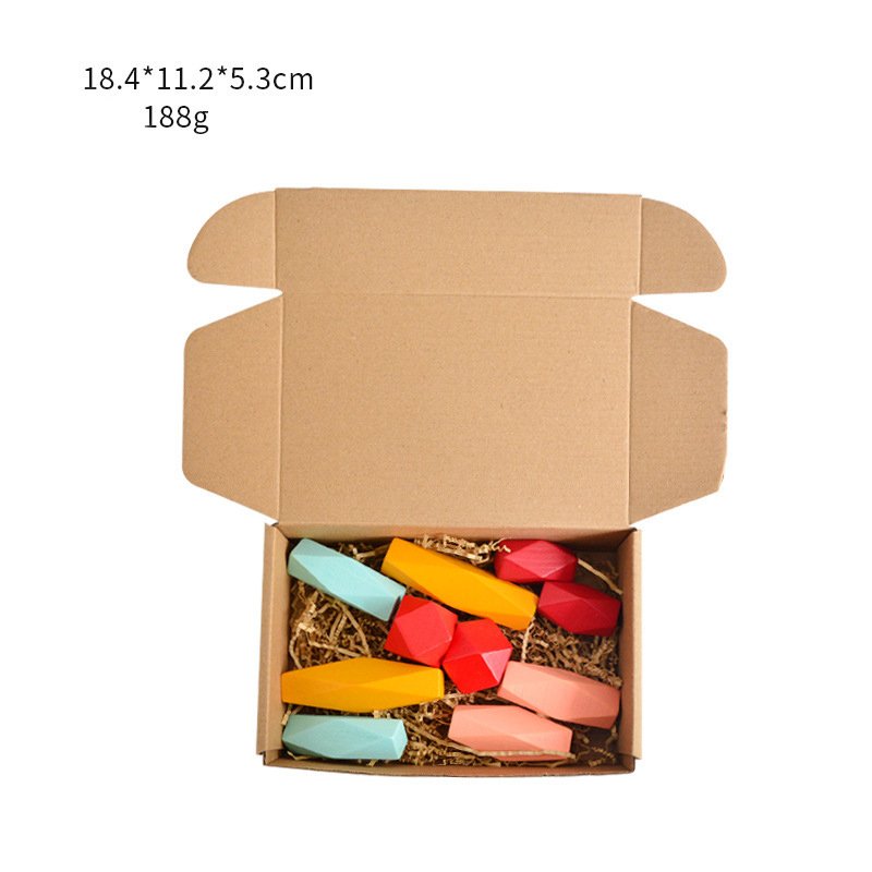solid wood colored stone building blocks stacking high Le children art concentration game balance toys wholesale