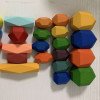 solid wood colored stone building blocks stacking high Le children art concentration game balance toys wholesale