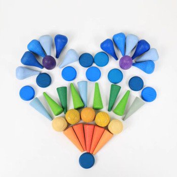 Rainbow building blocks rainbow color German foreign single solid wood motherland version educational toy Montessori building nine-square grid