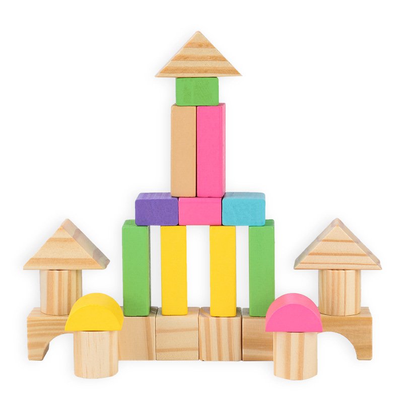 Children's building block toys baby 1-2 years old educational baby 3-6 years old enlightenment girl boy wooden toys wholesale