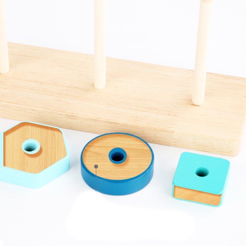Montessori geometric shape set column matching building blocks for children 2-3 years old 1 early education puzzle assembly educational Jenga toys
