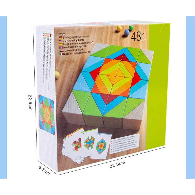 Three-dimensional cube space thinking training block building blocks graphics mathematics logic children's educational toys for large classes