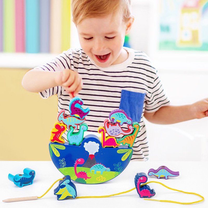Infants and young children bead threading rope educational brain building blocks toys 3 baby early education 2-year-old boys and girls