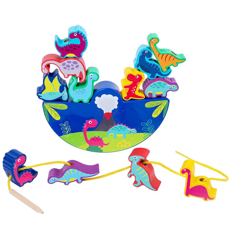 Infants and young children bead threading rope educational brain building blocks toys 3 baby early education 2-year-old boys and girls