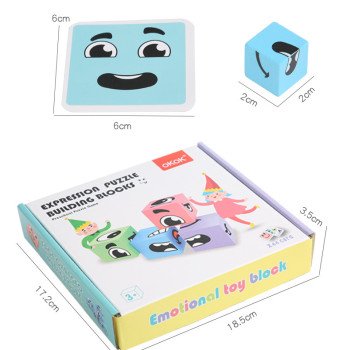 Face Changing Rubik's Cube Building Blocks You Cry and I Laugh Expression Matching Crazy Pairing Parent-Child Interactive Table Game for Kindergarten Children