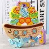 Animal Balance Boat Kindergarten Area Corner Teaching Toy Children's Educational Intelligence Early Education Jenga Parent-Child Game