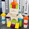 Wooden 30-piece colorful wooden boxed building blocks, beech wood large blocks, children's educational wood assembly toys