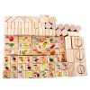 Wooden Factory Direct Sales Children's Educational Early Education Toys 103 Building Blocks Bucket Building Blocks
