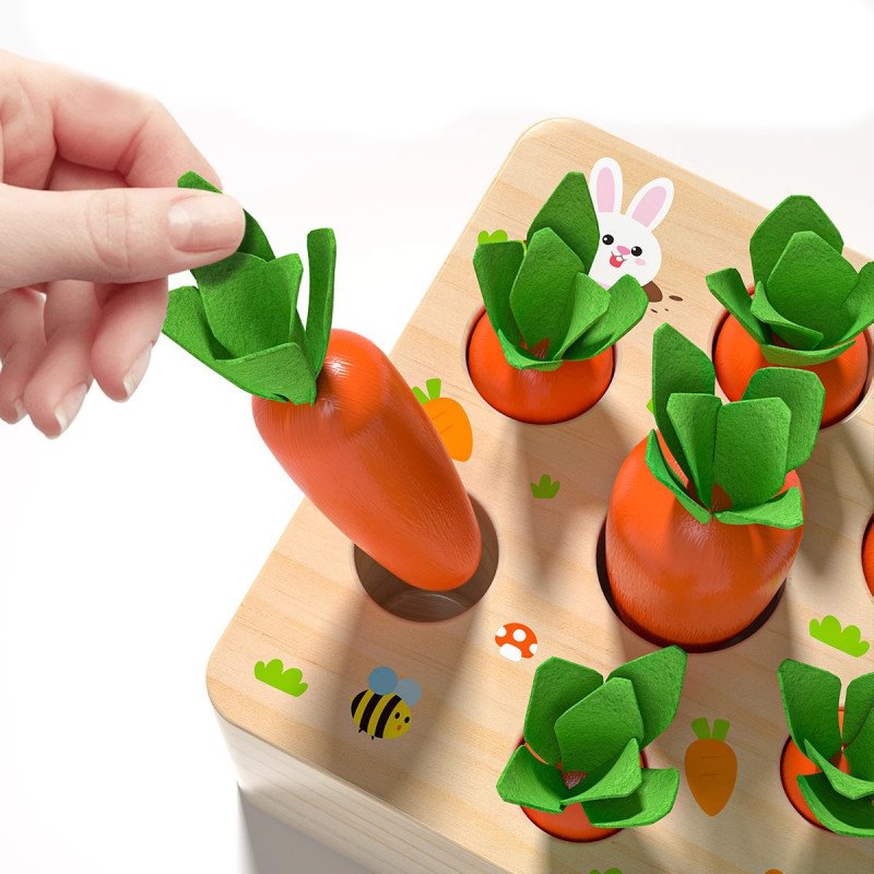 Children's radish pulling toy baby early education enlightenment building blocks boys and girls cognitive training assembly assembly sensory teaching aids