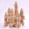 Wooden early education log color castle building building blocks children's stacked high assembly shape cognitive educational toys