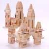 Wooden early education log color castle building building blocks children's stacked high assembly shape cognitive educational toys