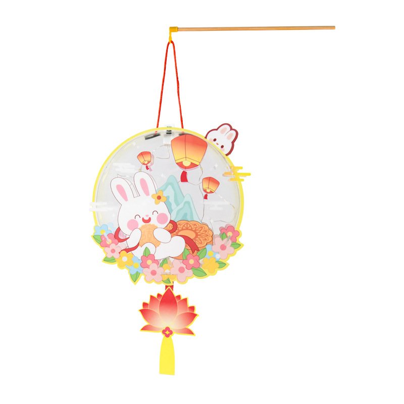 New Mid-Autumn Festival lantern diy children's handmade materials rabbit lantern wholesale kindergarten portable pendulum 
stall small gifts