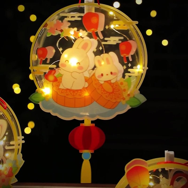 New Mid-Autumn Festival lantern diy children's handmade materials rabbit lantern wholesale kindergarten portable pendulum 
stall small gifts