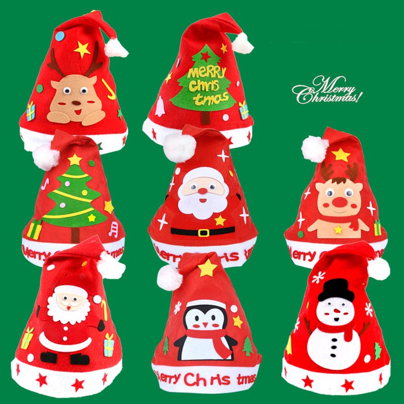 Christmas handmade diy Santa hat kindergarten creative DIY production material package children's Christmas gift