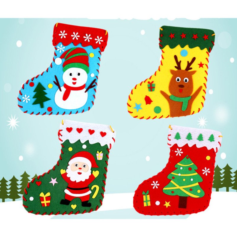 Christmas socks DIY children's handmade non-woven educational toys kindergarten creative decoration Christmas gifts