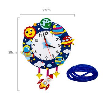 Non-woven cartoon clock children diy handmade clock toy materials kindergarten learning time teaching aids
