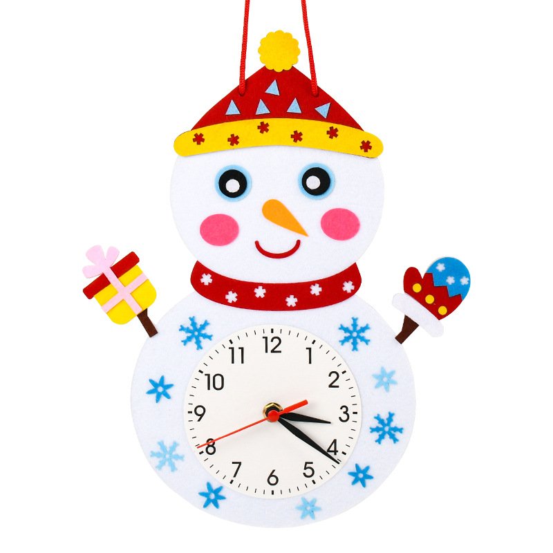 Non-woven cartoon clock children diy handmade clock toy materials kindergarten learning time teaching aids