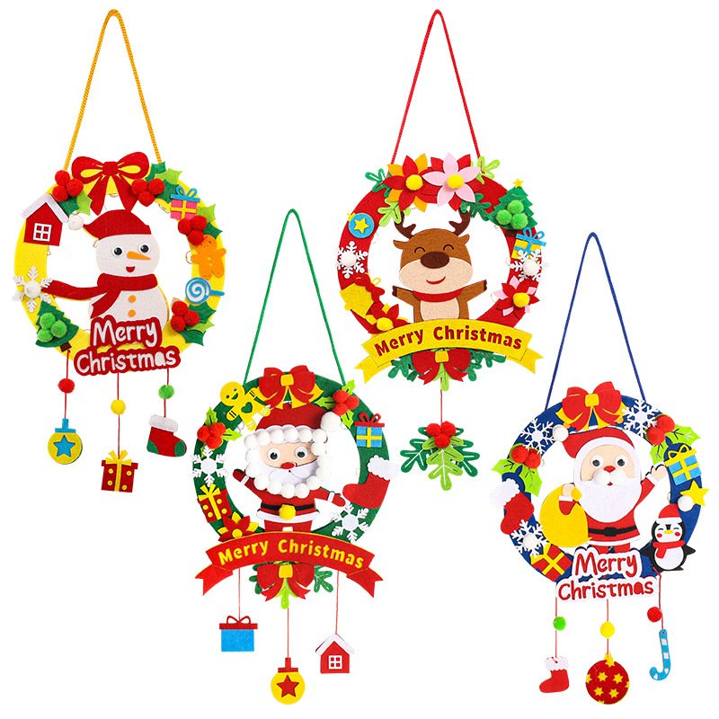 New Christmas Lighted Garland Children's Handmade DIY Creative Christmas Pendant Kindergarten Decoration