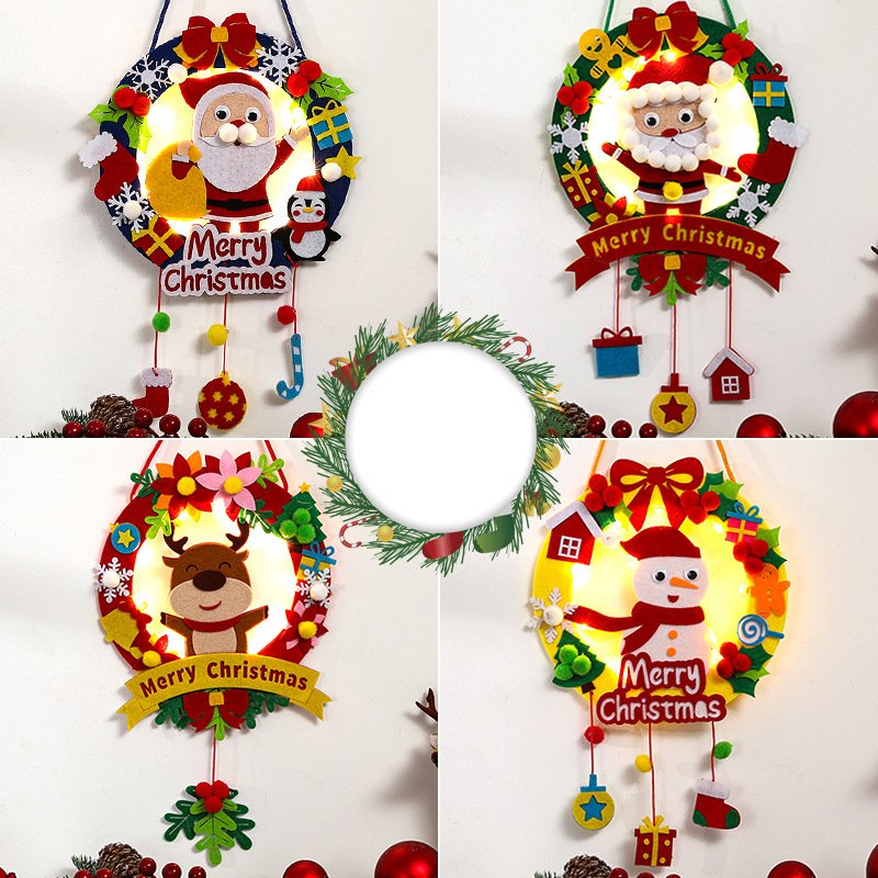 New Christmas Lighted Garland Children's Handmade DIY Creative Christmas Pendant Kindergarten Decoration