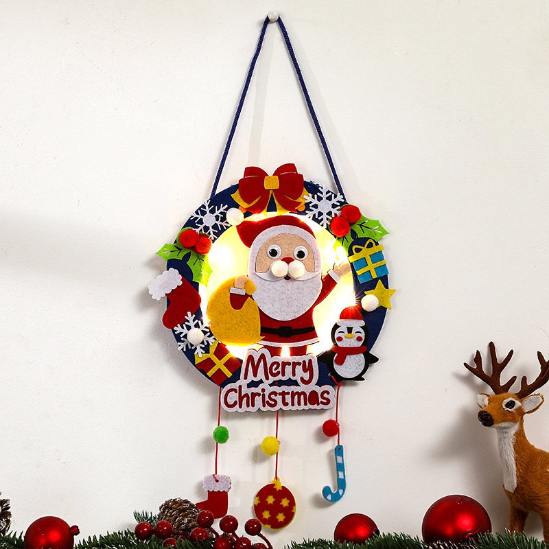 New Christmas Lighted Garland Children's Handmade DIY Creative Christmas Pendant Kindergarten Decoration