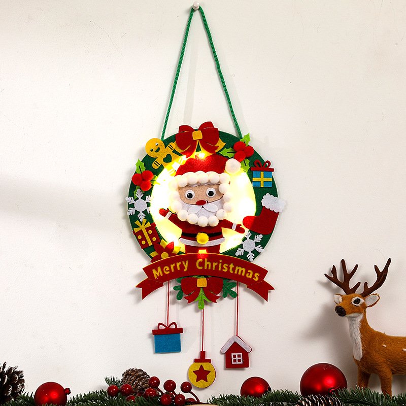 New Christmas Lighted Garland Children's Handmade DIY Creative Christmas Pendant Kindergarten Decoration