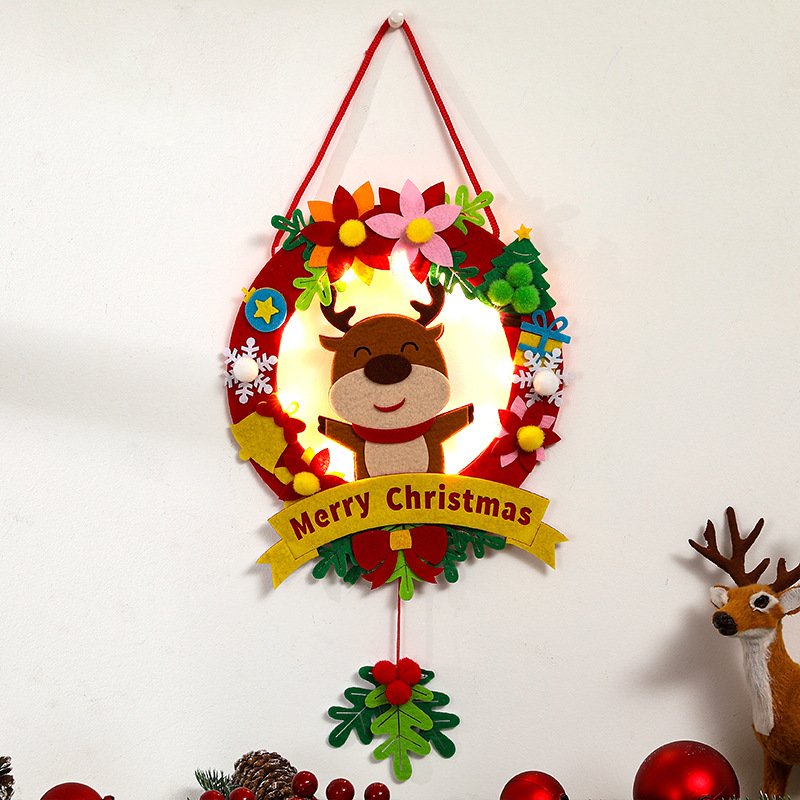 New Christmas Lighted Garland Children's Handmade DIY Creative Christmas Pendant Kindergarten Decoration