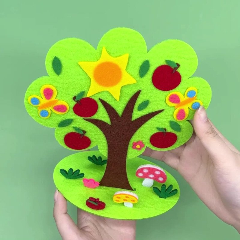 Children's educational handmade diy three-dimensional four-season tree kindergarten non-woven material package to care for flowers, plants and trees