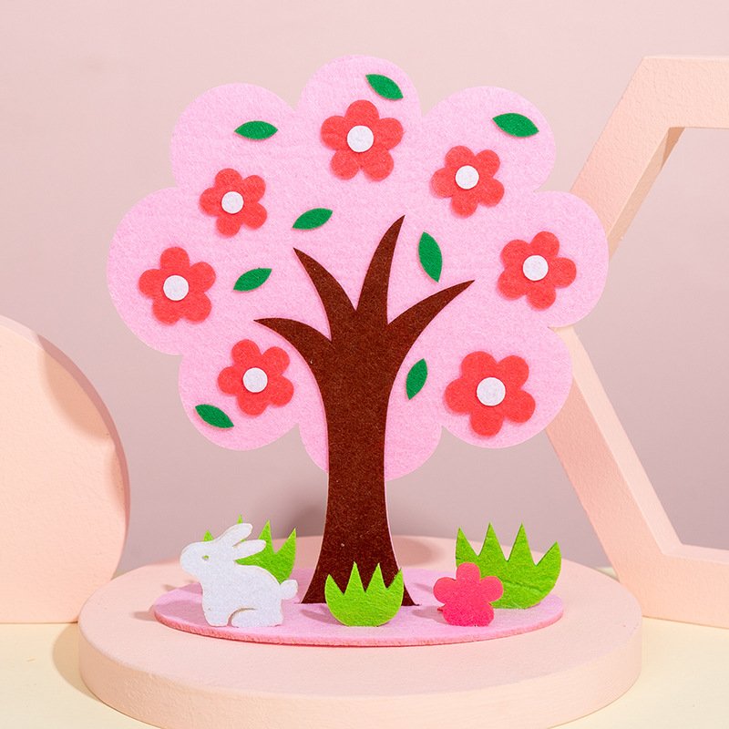 Children's educational handmade diy three-dimensional four-season tree kindergarten non-woven material package to care for flowers, plants and trees