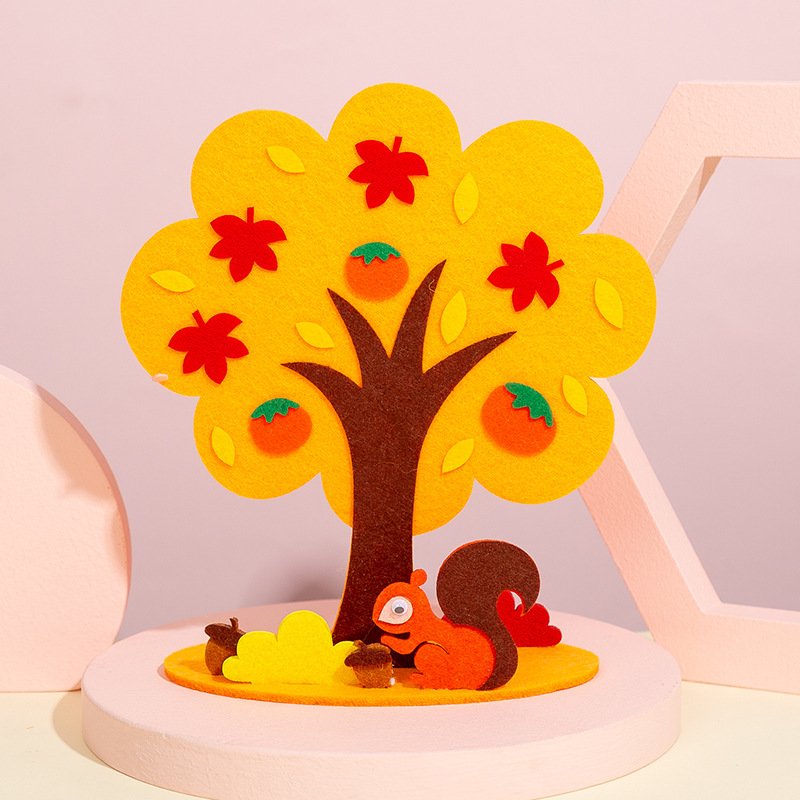 Children's educational handmade diy three-dimensional four-season tree kindergarten non-woven material package to care for flowers, plants and trees