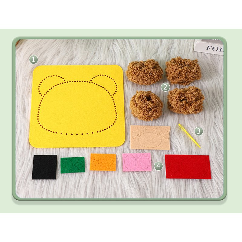 Children's hand sewing creative cartoon wool embroidery painting production materials 3-6 year old girls educational diy toys