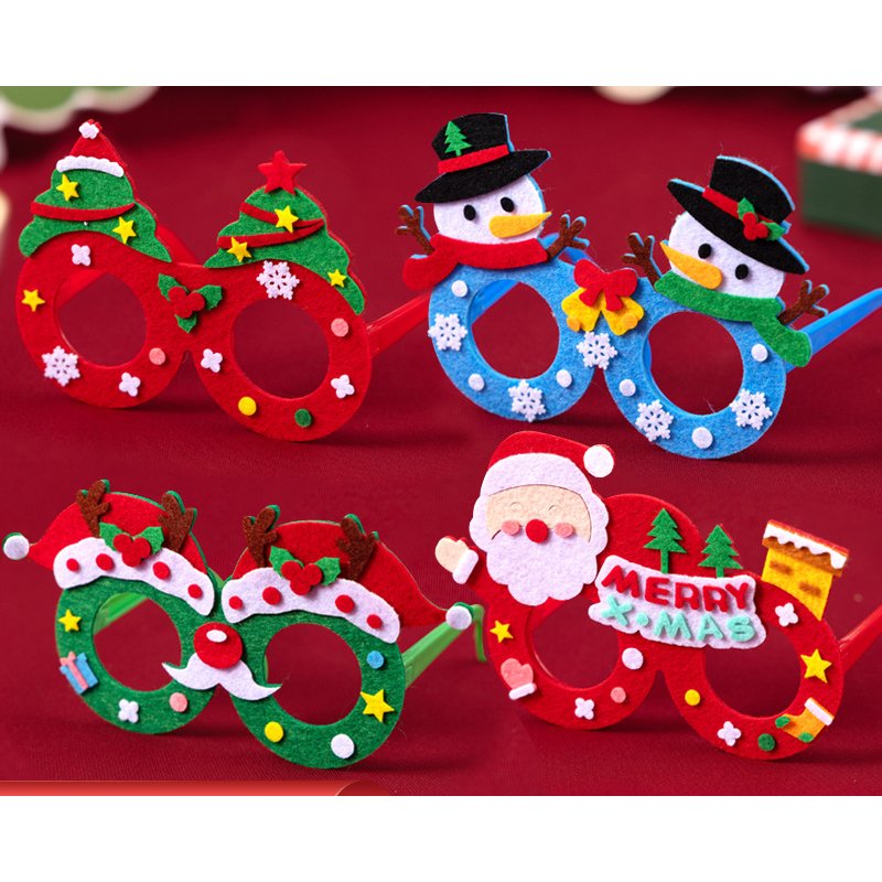 Christmas personalized decorative glasses material package for children diy creative gifts party party glasses dress decoration