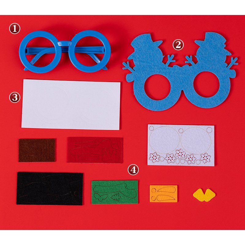 Christmas personalized decorative glasses material package for children diy creative gifts party party glasses dress decoration