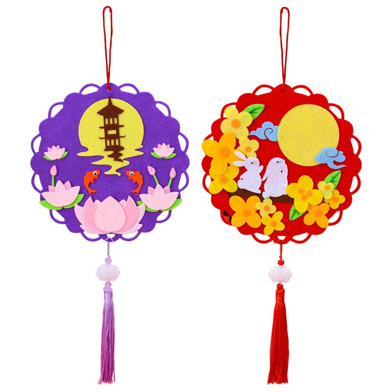 Mid-Autumn Festival ornaments children's creative handmade diy material package kindergarten non-woven rabbit cartoon educational toys