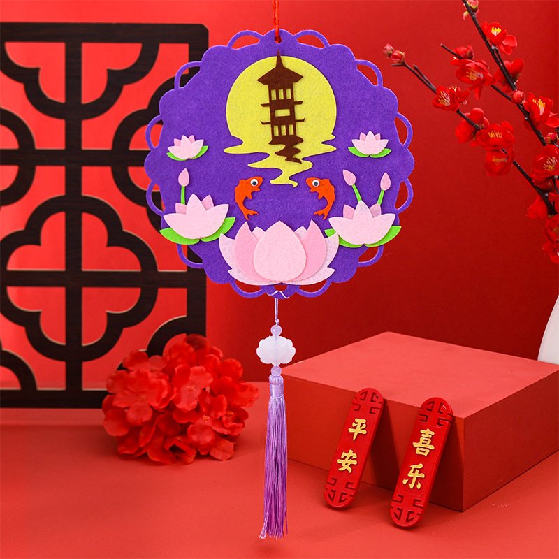 Mid-Autumn Festival ornaments children's creative handmade diy material package kindergarten non-woven rabbit cartoon educational toys