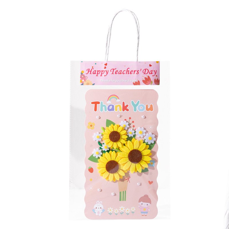 Teacher's Day greeting card, high-end three-dimensional card, children's diy handmade immortal flower material for kindergarten 
teacher gift