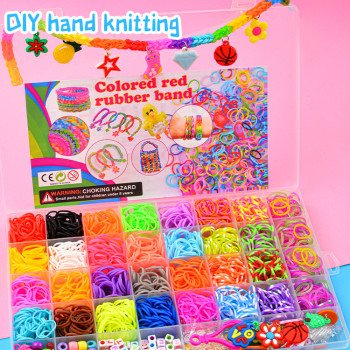 40 grid rainbow hand braider DIY colorful rubber band children's educational toy braided bracelet 2 
500 pieces